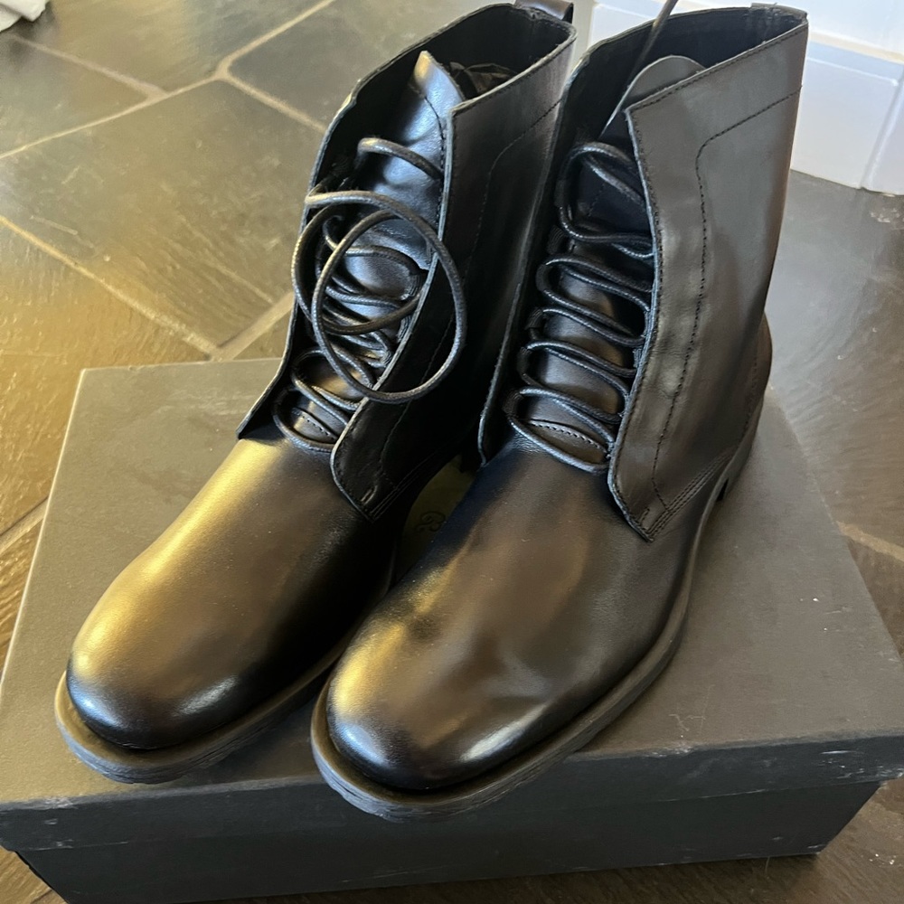 Franklin & freeman Morris hidden lace leather boots mens 8/41 new